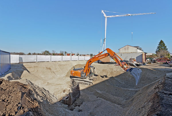 Baustellenansicht Erdarbeiten Gleißnerstraße